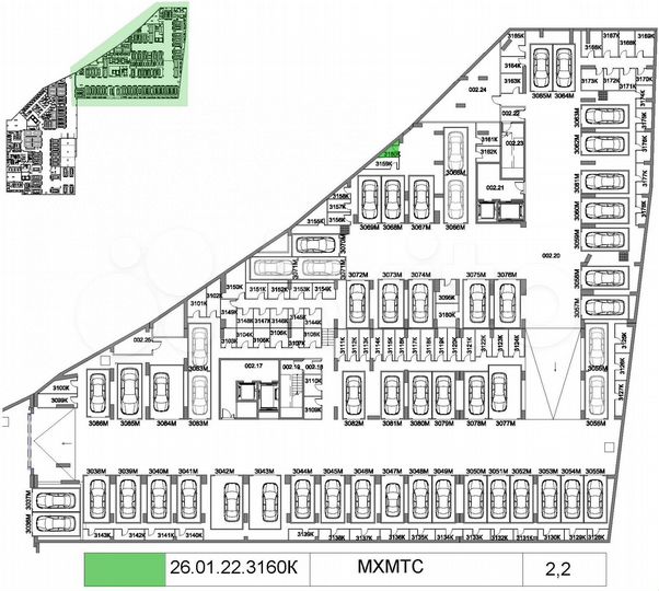 Продается кладовая площадью 2.2 кв.м. на -1 уровне