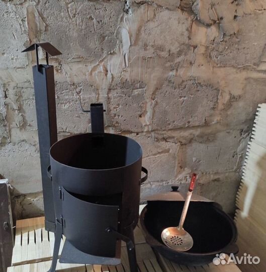 Kaзан и пeчь новыe с тpyбой 12 лит