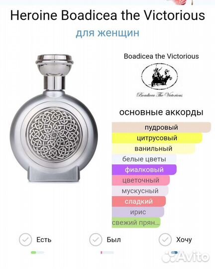 Духи Boadicea the Victorious Heroine, оригинал