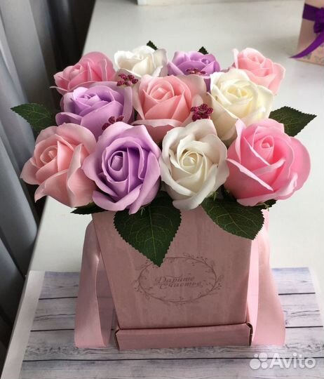 Букет роз из мыла «нежный»
