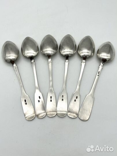 Набор из 6 чайных ложек серебро 84 проба 155,5 г