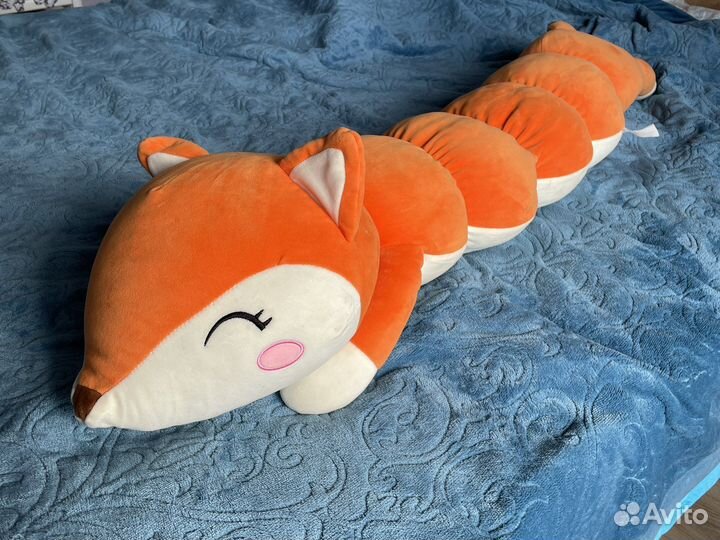 Лиса гусеница мягкая игрушка обнимашка