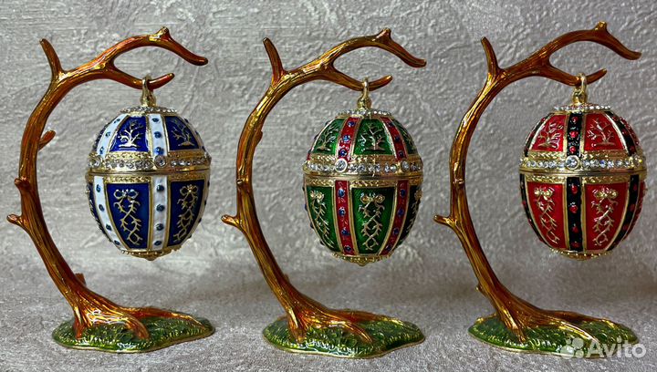 Яйцо шкатулка Фаберже на ветке (9 видов)