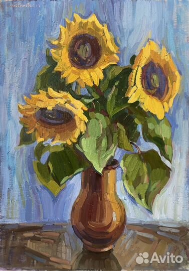 Картина маслом Подсолнухи