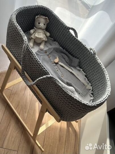 Вязаная люлька колыбель для новорожденных