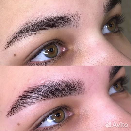 Наращивание ресниц, оформление Бровей