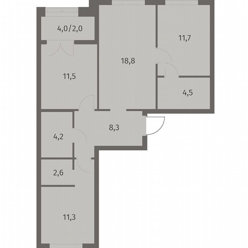 3-к. квартира, 74,9 м², 7/11 эт.