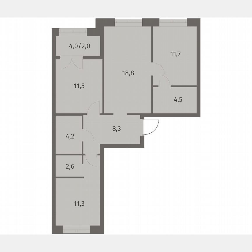3-к. квартира, 74,9 м², 7/11 эт.