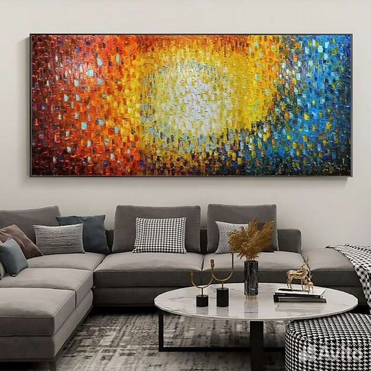 Большая картина маслом для интерьера абстракция