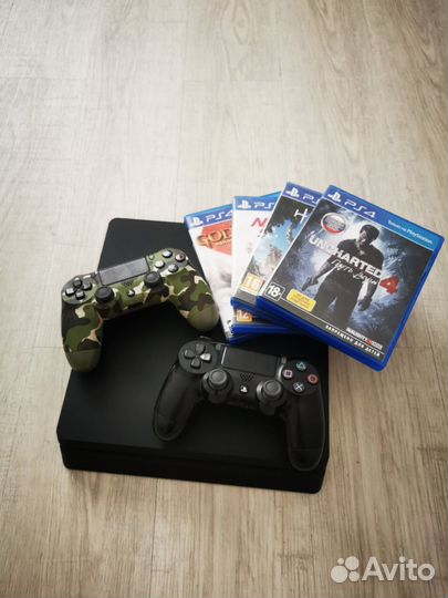 Ps4 slim 500gb+4 игры