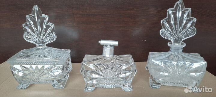 Хрустальный набор для туалетного столика СССР