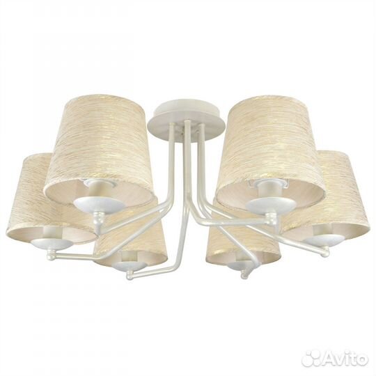 Люстра металл и текстиль в спальню современная