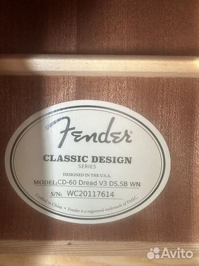 Акустическая гитара fender cd 60