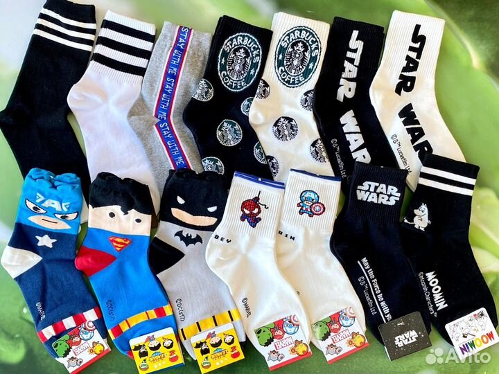 Носки корейские короткие и длинные