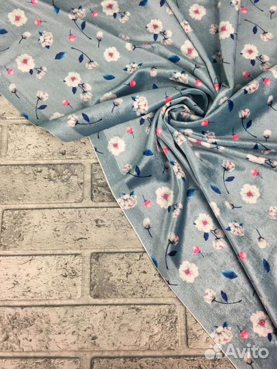 Ткань Бархат с принтом