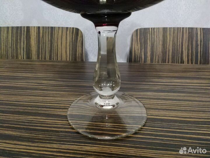 Ваза для фруктов марганцевое стекло СССР