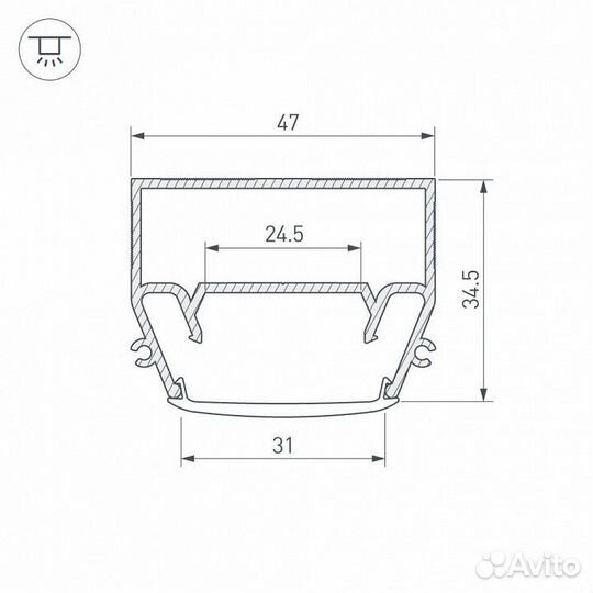 Профиль накладной Arlight stretch 040699