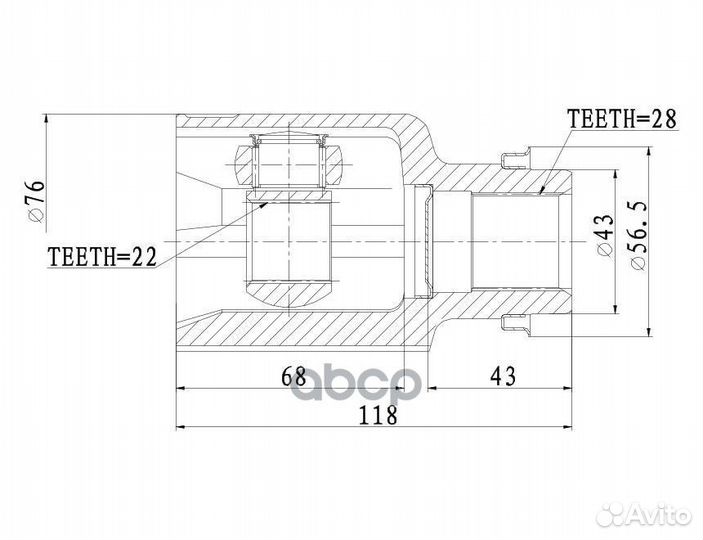 Шрус внутренний R mazda 3 03- mot.1,4L GIK0402