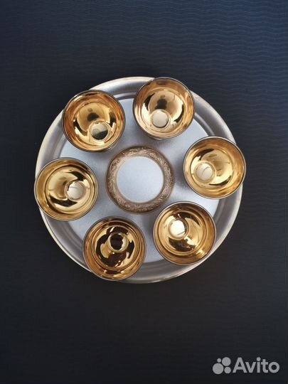 Винный набор.Мстерский ювелир. Мельхиор, серебро