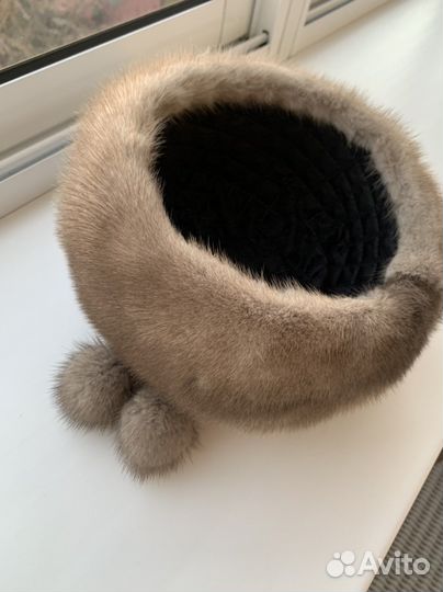 Берет норковый натуральный цвет