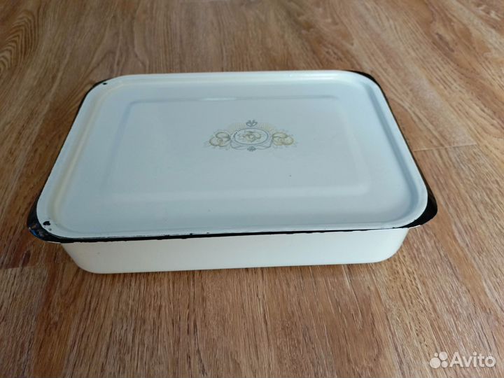 Лоток эмалированный СССР для заливного и холодца