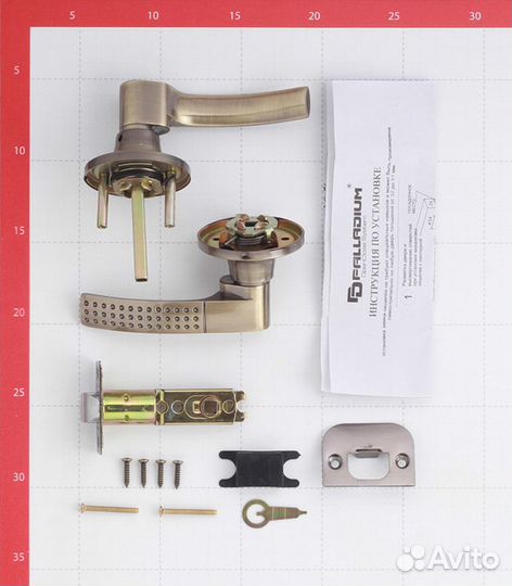 Ручка-защелка 3903 AB PS без ключа и фиксатора (ан