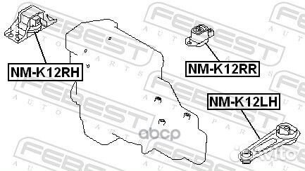 Подушка двигателя задняя NMK12LH Febest