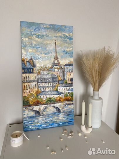 Картина маслом «Париж» 80х40см