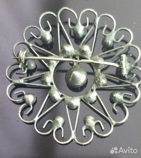 Брошь серебро 875 винтаж СССР