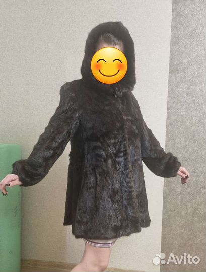 Шуба норковая с капюшоном