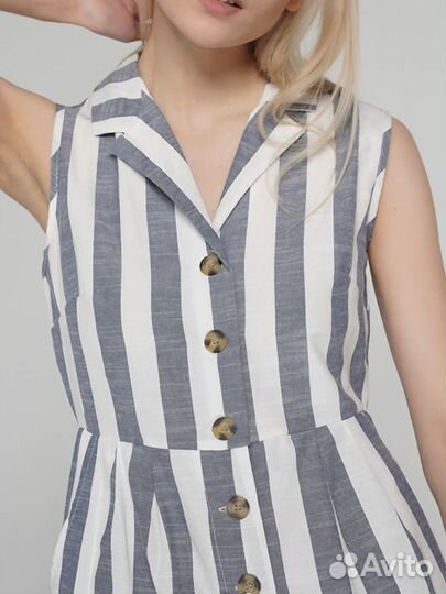 Комбинезон с шортами в полоску женский