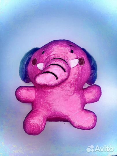 Игрушка розовый слоник, 16 см