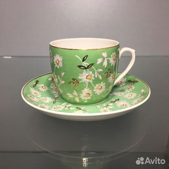 Чашка с блюдцем Песочное. 1960г. Люкс