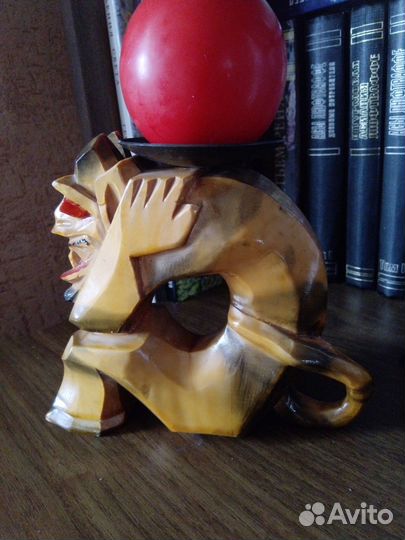 Подсвечник/ статуэтка Чёртик деревянный СССР