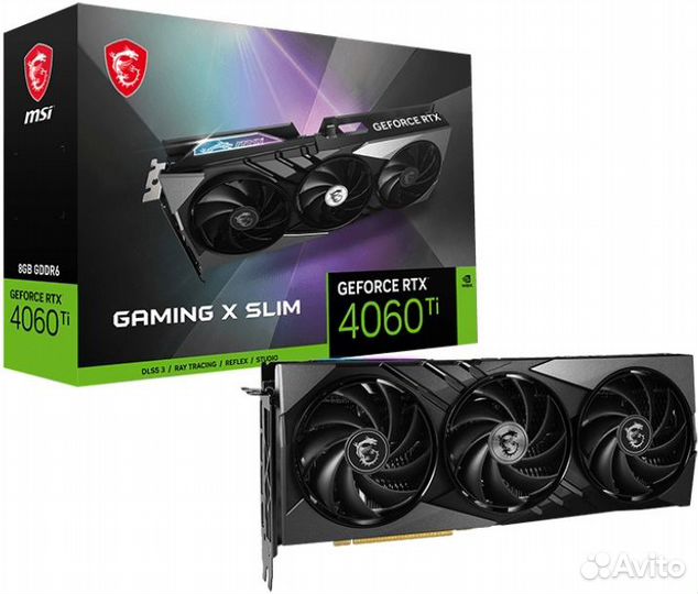 Видеокарта MSI RTX 4060Ti 8Gb Gaming X Slim