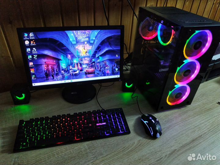 Мощный игровой компьютер 8 ядер i7 (e5-2650) RX580