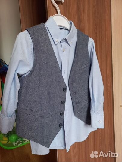 Пиджак, жилетка и рубашка, костюм H&M 116-122рр