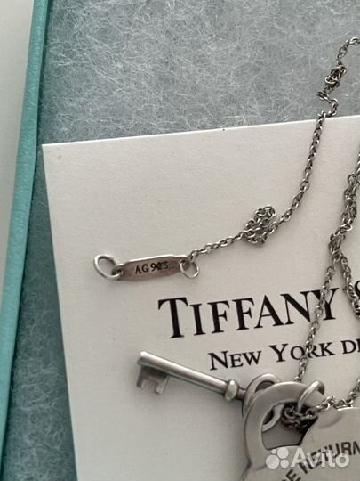 Подвеска с сердцем и ключом Tiffany&Co Оригинал