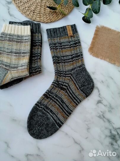 Носки шерстяные вязаные мужские