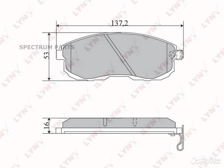 Lynxauto BD5724 Колодки тормозные дисковые перед п