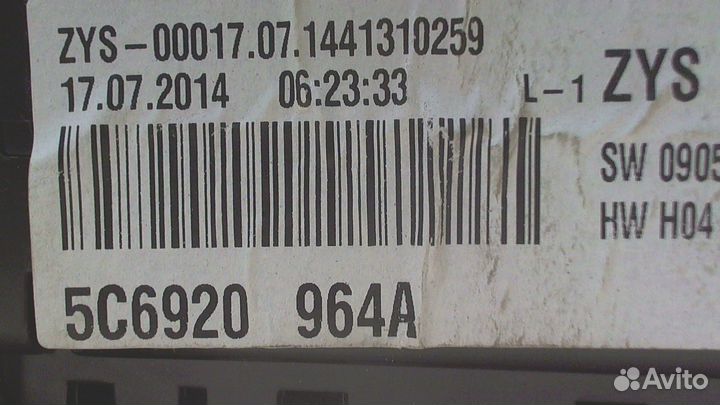 Щиток приборов Volkswagen Jetta 6, 2015