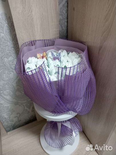 Сладкие букеты из зефира