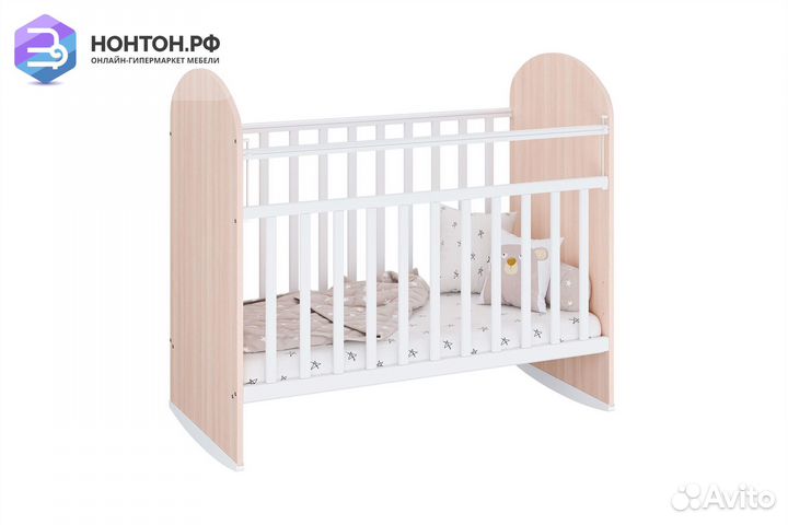 Кроватка детская Фея 701 дуб пастельный-белый