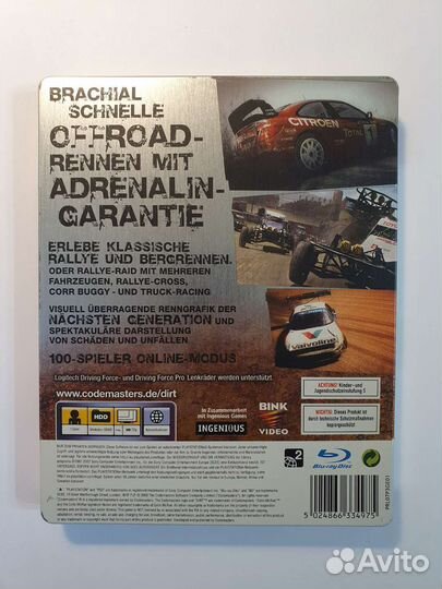 PS3 Colin Mcrae Dirt Steelbook. Лицензия