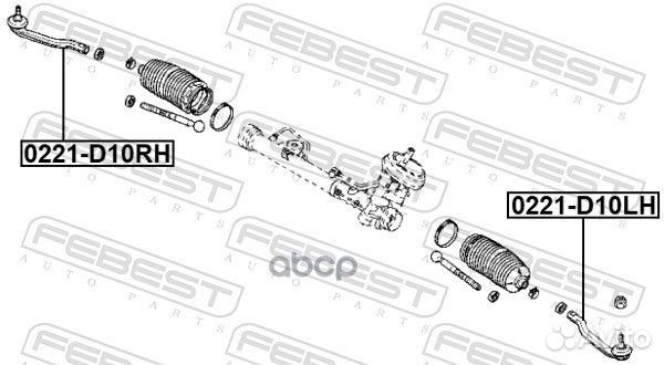 Наконечник рулевой левый 0221-D10LH Febest