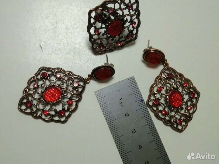 Серьги и кольцо, набор