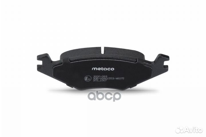 Колодки тормозные передние к-кт 3000-069 metaco