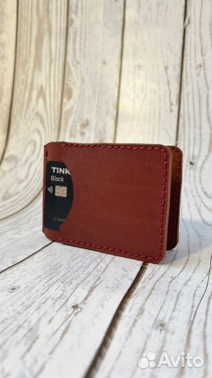 Зажим для денег натуральная кожа