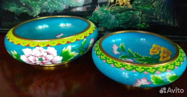 Конфетница, клуазоне, перегородочная эмаль, антикв