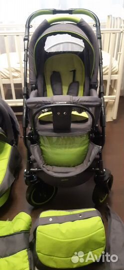 Коляска 2 в 1 Adamex Enduro графит/зелёный